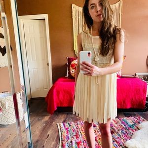 Miss Chievous Cream Fringe Dress